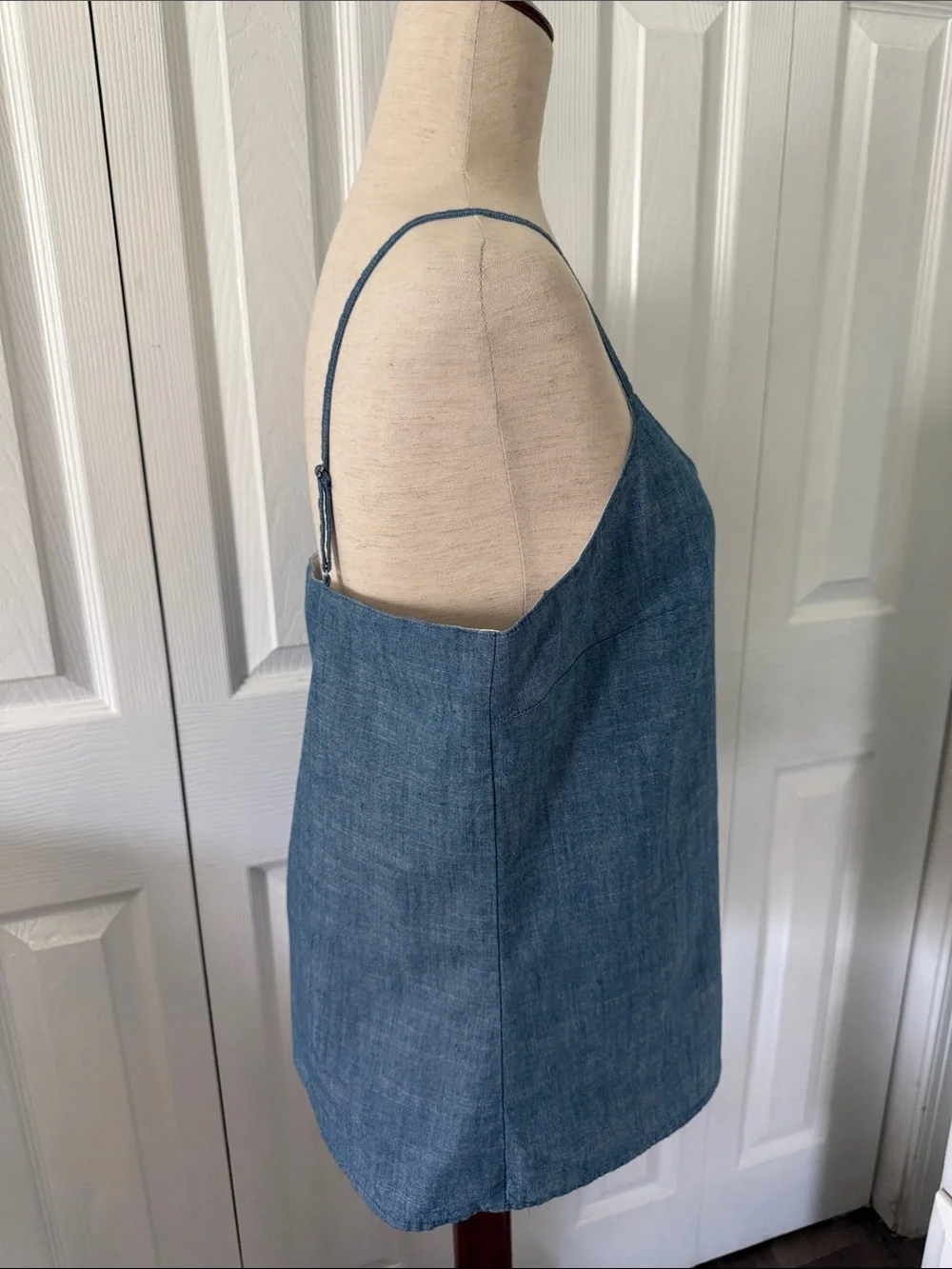 NWT J. Crew Blue Chambray V-Neck Spaghetti Strap Camisole Sz 8